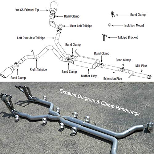 Exhaust Pipe Clamp Muffler Repair Parts - 3.0" Exhaust Clamp Stainless Steel Band Clamp for Exhaust Tips, Exhaust Manifold, Exhaust Resonator, Exhaust Flex Pipe, Catalytic Converter Repair Program