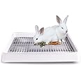 Oncpcare 22x18 Super Large Rabbit Litter Box with Grate, Rabbit Litter Box for Cage, Extra Large Bunny Restroom Litter Tray Pan Rabbit Toilet, Fit 2 Rabbits
