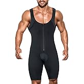 RIBIKA Men’s Bodysuit Abdomen Control Shapewear Legs Compression Body Shaper Short Back support Underwear