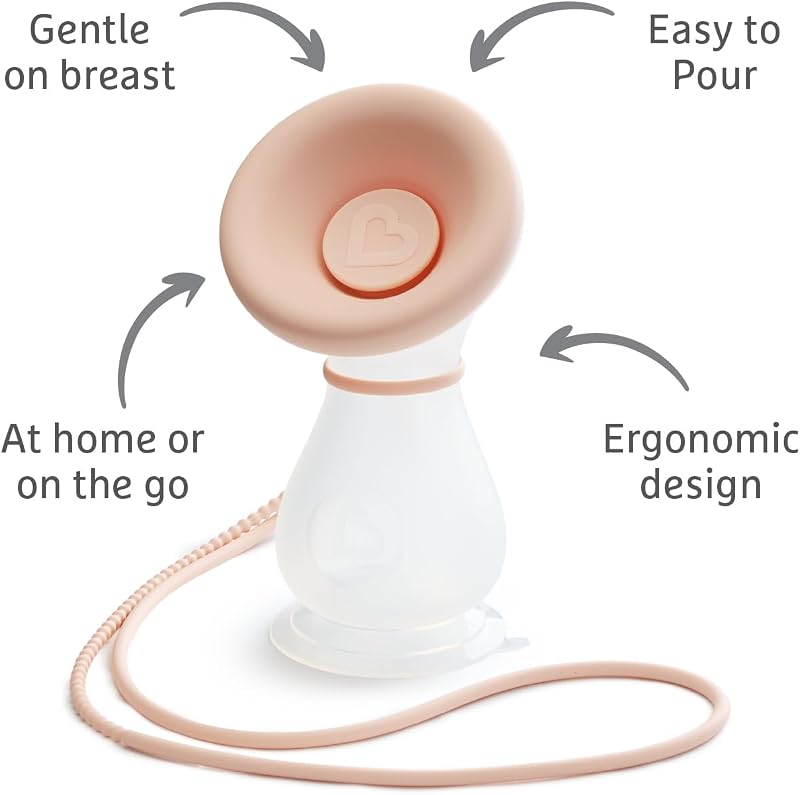 Silikon-Milchpumpe, manuelle Stillpumpe, fasst bis zu 120 ml Milch, ergonomisches Design und einfach zu bedienen, Still- und Baby-Essentials