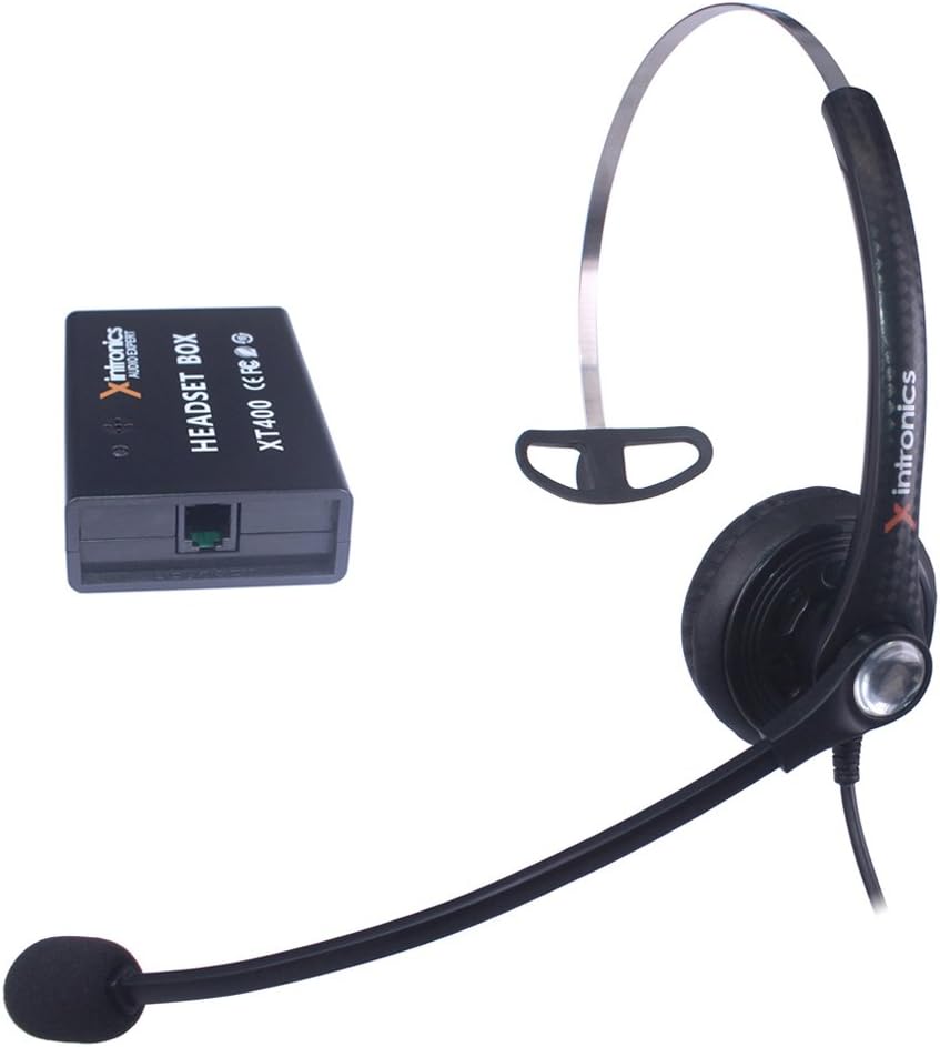 Corded Telephone Headset Mono Universal Compatible with All Landline Desk Phones, Xintronics RJ9 Headsets with Answer Button, Noise Cancelling Mic, Volume Mute Controls (Mono-XT400)