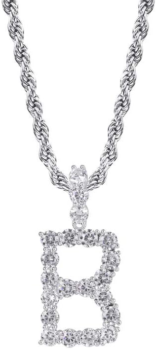 Tennis Letter Chain Initial Pendant Necklace Silver Personalized Name Chain Necklace for Women Men