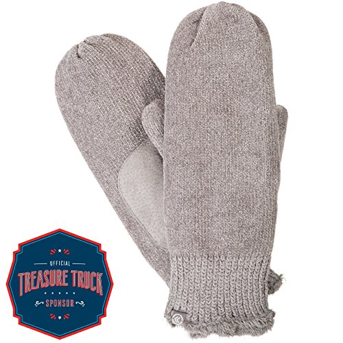 Isotoner Women's Chenille Mittens with Boomerang Palm Patch and