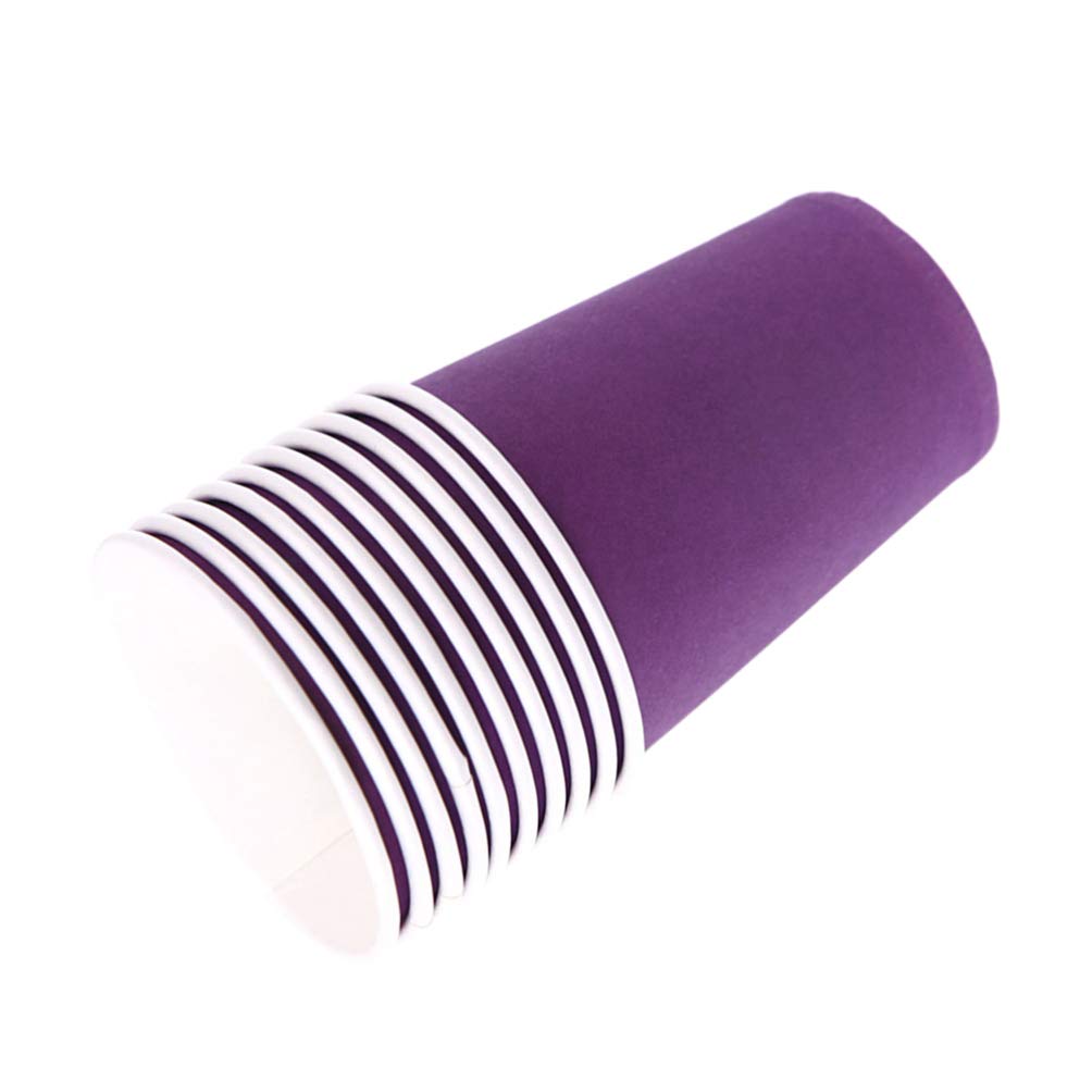 HEALLILY 100pcs Disposable Paper Cup Colorful Drinking Paper Cup Hot Party Paper Cups Espresso Cups DIY Paper Cups for Children Handcraft Party Picnic Travel- purple