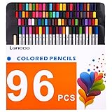 Laneco Soft Core Art Assorted Colored Drawing Pencil Set with Pencil Extender Holder, 96 Colored Pencils (2 Pack of 48 Unique Colors)
