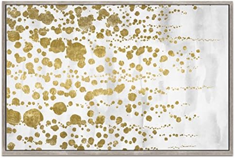 Wynwood Studio Gradual Gold Foil Canvas Framed Art Wall, 36x24, Beige, Gold