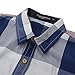 Shirts, Cokle Men Slim Fit Long Sleeve Casual Blouses Plaid Button Down #099 Blue EUR L (US M)