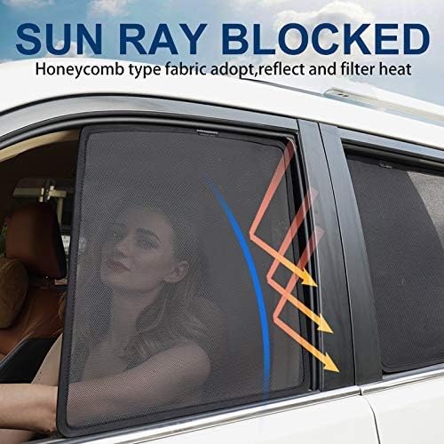 2 Pcs / 4 Pcs Window Magnetic Car Window Sun Shades Mesh Shade Blind Side Window Wind Deflectors Visors Custom Fit for Toyota Prado 2015-2020