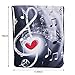 iColor Sackpack,Drawstring Backpacks,Stylish Multipurpose Girls Nylon Drawstring Bags Gym Bags ,Teen Dance Bag, Lightweight Gym Bag for Women Cycling Hiking,Team Training Gymsack (Music & Red Heart)