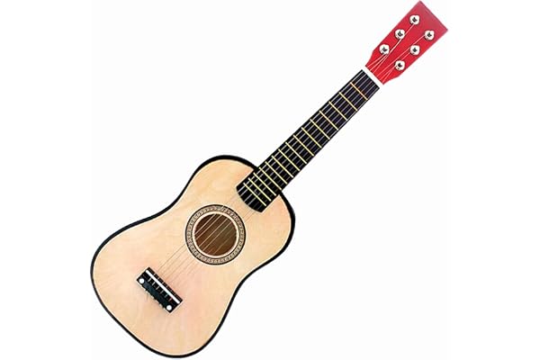 Mini Violão Palheta Crianças Infantil Corda Em Aço Acústico (Natural)