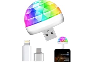 Mini Disco Lights, Sound Activated Disco Ball Party Lights, Applicable to USB Interface and Phones - RGB Light Effect Units f