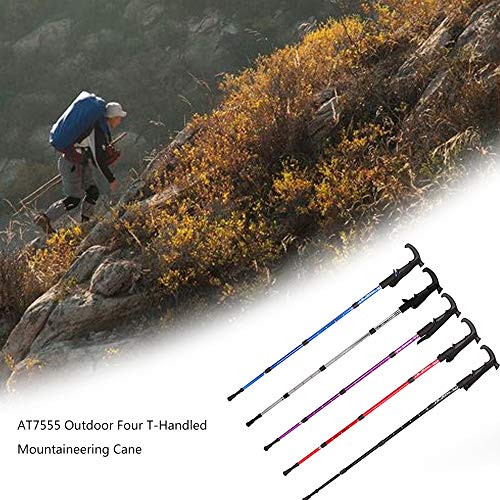 AT7555 Aluminum Alloy Trekking Poles Folding Adjustable Ultralight Walking Stick for Hiking Backpacking Snowshoeing