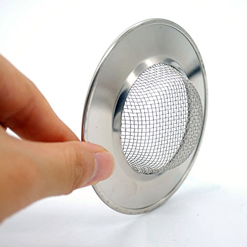 2 PCS Stainless Steel Sink Strainer SiFree Waste Plug Bathroom Hole Hair Filter Perfect for Kitchen Sinks, Rim 3in Diameter - Thumbnail 2
