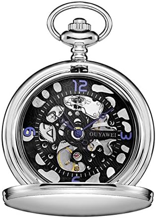 Steampunk Pocket Watch Men's with Chain+Gift Box