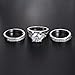 3 PCS Round Cut CZ Bridal Sets - 5.56 Ct Cubic Zirconia Silver Color Promise Engagement Wedding Rings Set for Women
