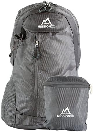 MISSION PEAK GEAR Fast 2100 30L Foldable Packable Hiking Backpack Daypack, Ultra Lightweight,, Durable Light Backpack, Camping, Outdoor, Travel, Biking, School, Carry On Backpack (Slate)
