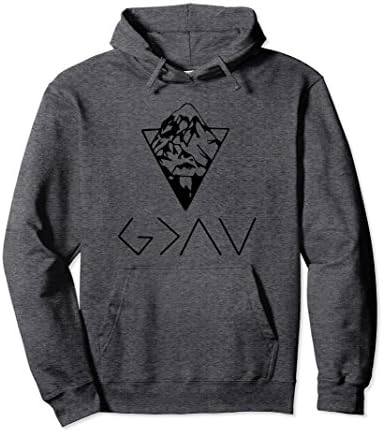 Unisex God Is Greater Than The Highs And Lows Hoodie Mountains Sea Large Dark Heather