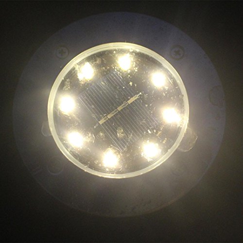 image for Hometom 8LED Solar Power Ground Light Buried Lamp Lights Outdoor Path 