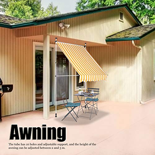 YCSD 3,5 X 1,2m Markise Einziehbar Balkonmarkise Klemmmarkise Sonnenschutz Garten,Für Gartenhaus Fenster Balkon Tür… – Bild 4