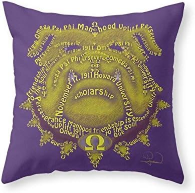 Omega Psi Phi Throw Pillow Indoor Cover (18" x 18")