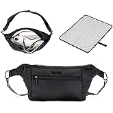 Itzy Ritzy's Fanny Pack & Crossbody Diaper Bag - Multi-Use Lightweight Bag Features 6 Pockets & an Adjustable Strap - Wear As a Crossbody, Belt Bag or Shoulder Bag (Black)