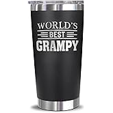 AcevedoDesign World's Best Grampy Tumbler - Best Grampy Laser Engraved - Grampy Mug - Father's Day Gift - Birthday Gift For Grampy - Grampy Coffee Mug - Stainless Steel Travel Tumbler 20Oz, Black