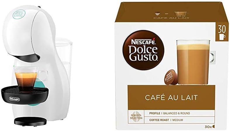 De Longhi Edg210 B Piccolo Xs Pod Coffee Machine White Green Starter Pack With Cafe Au Lait Pods Amazon Co Uk Kitchen Home