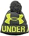 Under Armour Women's Graphic Pom Pom Beanie, Graphite (040)/Flash Light, One Size Fits All