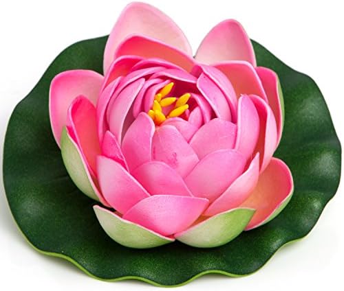 Simply Essentials Best Floating Flowers Set of 8 for Weddings - Pools - Holidays - Aquarium - Wedding Decorations - Hot Tubs - Small 4.5 Inches Each (Pink)