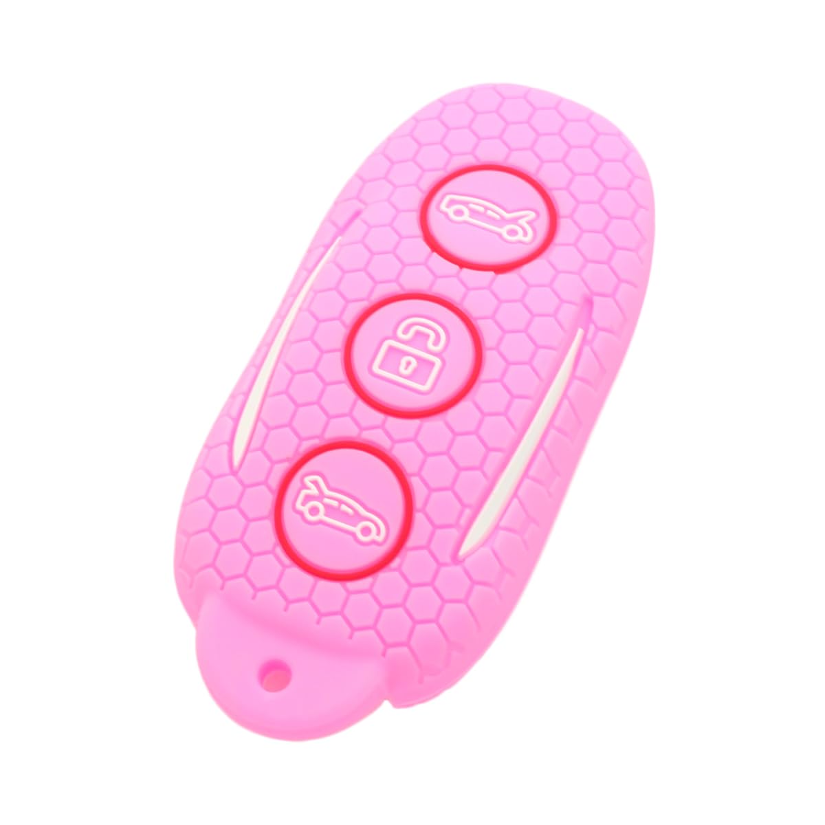 BROVACS Silicone Cover Protector Case Holder Rugged Skin Jacket Non-Slip Compatible with TESLA 3 Button Remote Key Fob CV2691 Pink