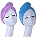 YYXR Microfiber Hair Turban Towel Wrap - Super Absorbent Drastically Reduce Hair Drying Time(2 Pack Puple & Blue)