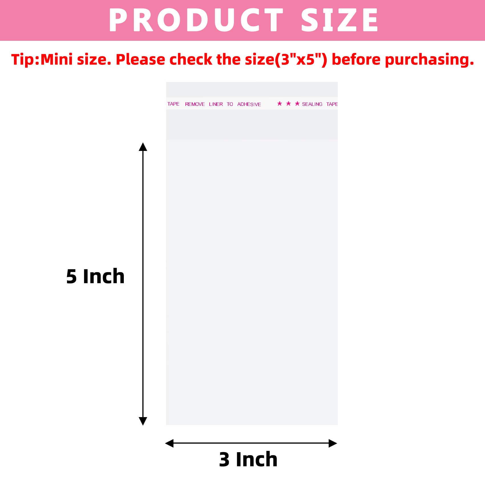 Morepack Self Sealing Cellophane Bags,3x5 Inches 200 Pcs Clear Cookie Bags Resealable Cellophane Bag for Packaging Cookies,Favors, Products,Candy (Mini Size)