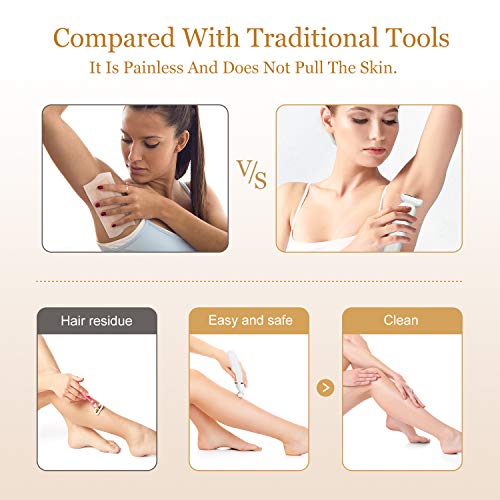 AUCEE Electric Razor for Women, Wet & Dry Rechargeable Cordless Bikini Trimmer for Women Painless Womans Electric Shaver Body Hair Remover for Legs, Underarms with LED Battery Life Display