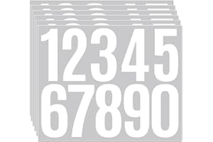GHYPL 3 inch Self Adhesive Vinyl Waterproof Letter Stickers, 0-9 Mailbox Numbers Sticker, 6 Sheets Strong Self Adhesive Vinyl House Numbers for mailbox, House Address Stickers