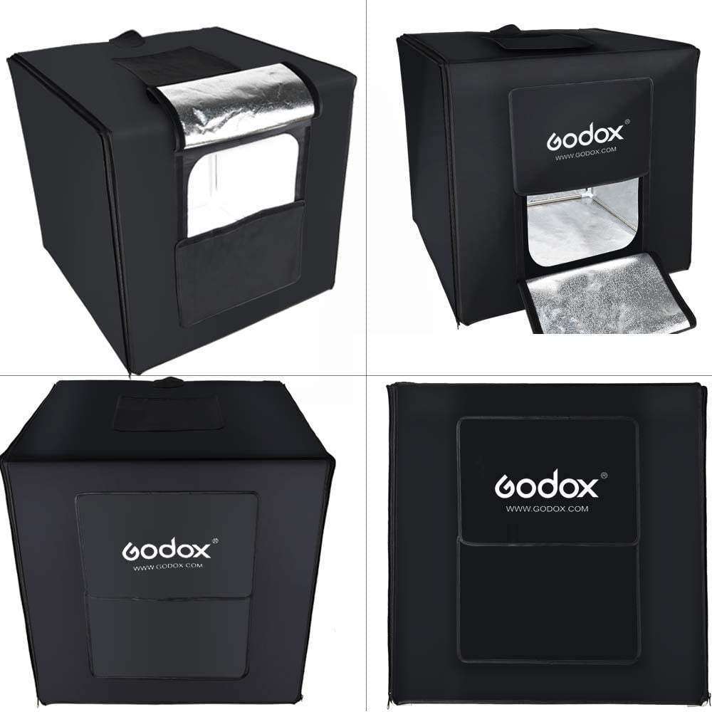 GODOX LST60 LED Mini Photography Studio Tent 60 x 60 x 60cm Triple LED Light Boards Studio Box for Photography Shooting(60W Power、15000~19000 Lumen、5800K±200K Color Temperature)