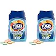 TUMS Smoothies Extra Strength Antacid Chewable Tablets for Heartburn Relief, Assorted Fruit - 12 Count (Pack of 2)