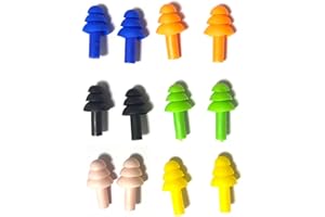 ART&BEAUTY 6 Pairs Reusable Silicone Swimming Earplugs Silicone Noise Cancelling Ear Plugs Waterproof Earplugs for Swimming and Sleeping,Learning, Hearing Protection, Concerts, Shooting