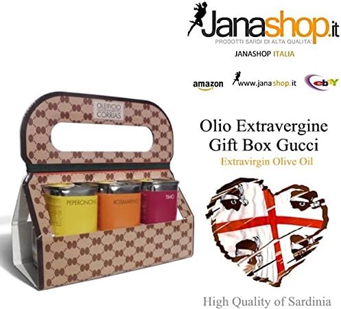 5 x EXTRAVIRGIN, Extravirgin Olive Oil Gift Box Gucci, Sardinian Products