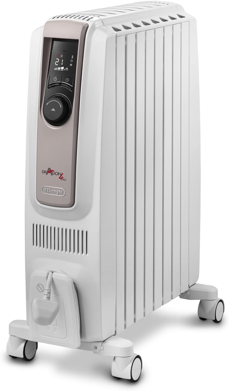 DeLonghi Dragon 4 TRDSX40820E.WB Oil Filled Radiator 2000W White Beige