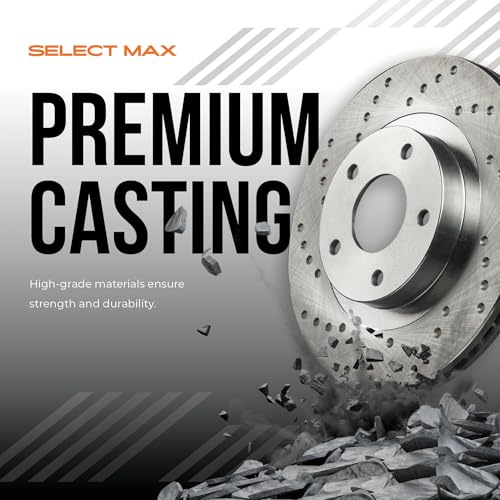 MAX Advanced Brakes - Brake Kit For 2006-2018 Dodge Ram 1500, 2019-2023 Ram 1500 Classic| Carbon Ceramic Brake and Rotor Kit Front and Rear| Cross-Drilled Brake Rotors