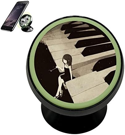 LLCCAR Vehicle Phone Mount Piano Girl Holder Magnetic Universal Cradle Stand Car Dashboard Mount Strong Magnets Smartphones Kit Women Men