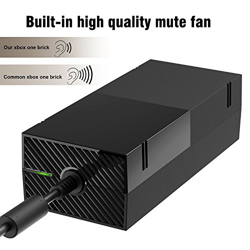 YAEYE Xbox One Power Supply,(Update Less noise Version) AC Adapter Power Supply Brick with Cord Replacement Charger for Xbox One, 100-240V Global Universal Adapter Black - Thumbnail 2