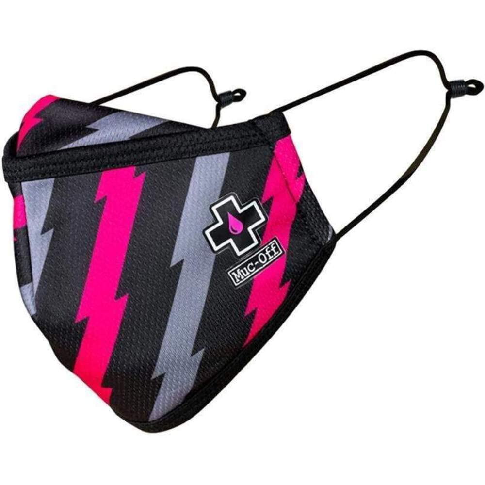 Muc-Off Bolt Face Mask, Small - Reusable Face Mask with Filter, Washable Face Covering - Adjustable Cotton Mask for Men and Women