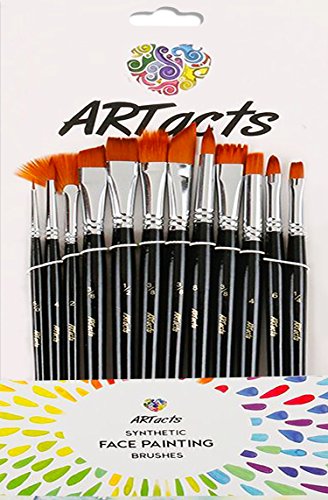 ARTacts -Professional Artist Paint Brush Set for Watercolor, Acrylics, Oil & Face Painting - A Set of 12 Premium Quality Brushes Also Great for Kids and Adults