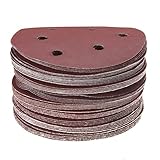 KINGSO 50 Pack 6-Hole Sanding Discs Sandpaper Hook and Loop Pads 40/60/80/100/120/180/240/320/400/800 Assorted Grits