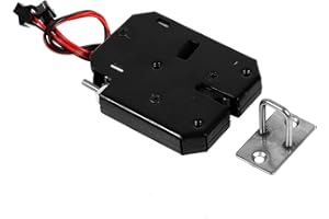 PERPERCY Electric Latch Lock, Electromagnetic Electric Control Cabinet Drawer Lockers Lock Latch DC 12V 2A Carbon Steel Mini Electric Bolt Lock for Cabinet Small Cabinet Lock Solenoid Door Lock, Black