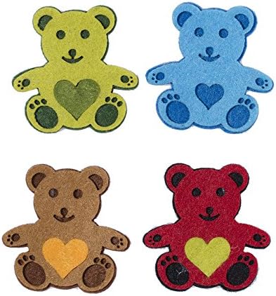 Feltfriend 10 Pieces Teddy Bear Shaped Die Cut Felt, Assorted Color - F241
