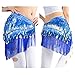 WZT Belly Dancing Belt Colorful Waist Chain Belly Dance Hip Scarf Belt (Deep blue)