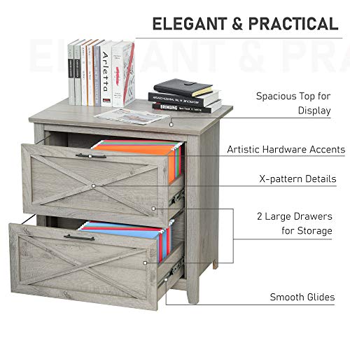 Lateral File Chest Wooden Documents Storage with 2
