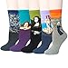 Chalier 5 Pairs Womens Famous Painting Art Printed Funny Casual Cotton Crew Socks
